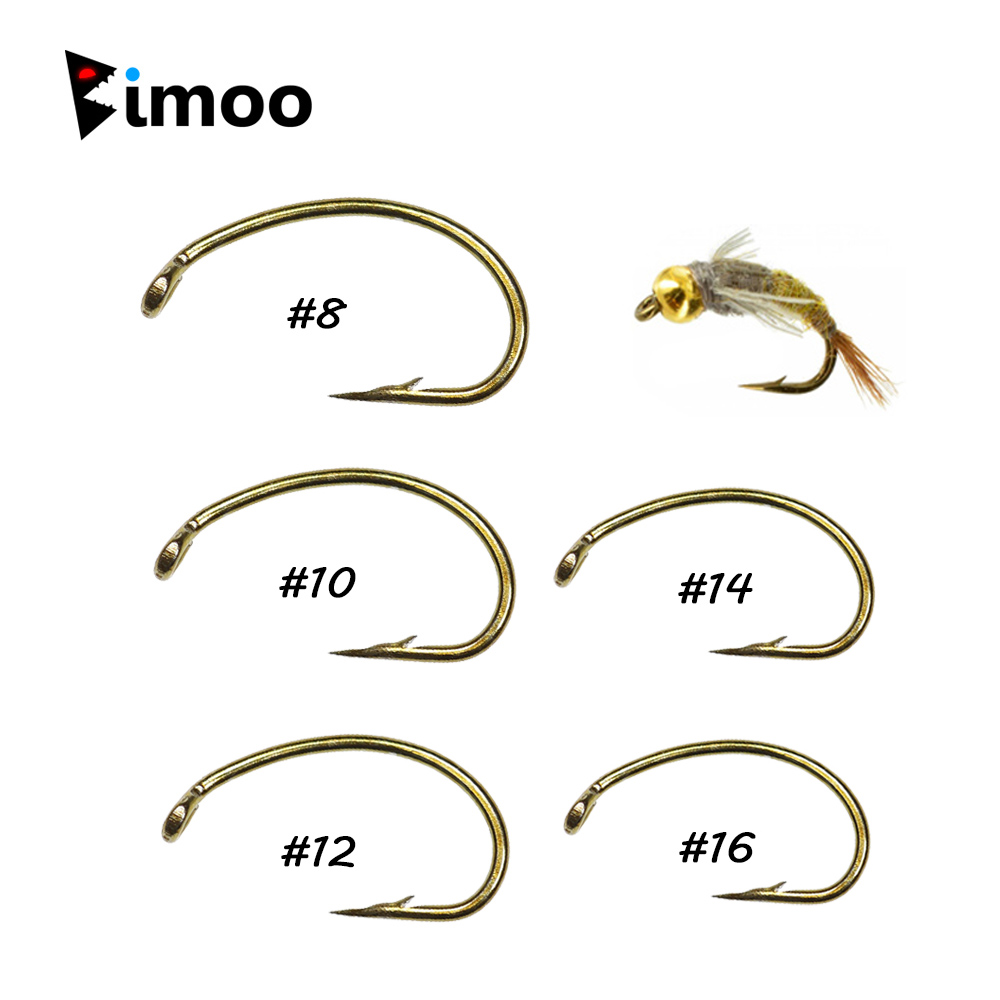 Fishing Hook Barbless - Bimoo 50PCS 100PCS Brons Prikkeldraad Gebogen