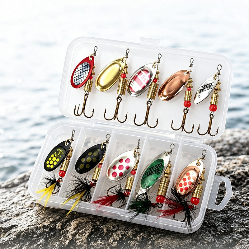 Fishing Hook Treble - Spinner Lure Set Metaal Draaiende Bladen