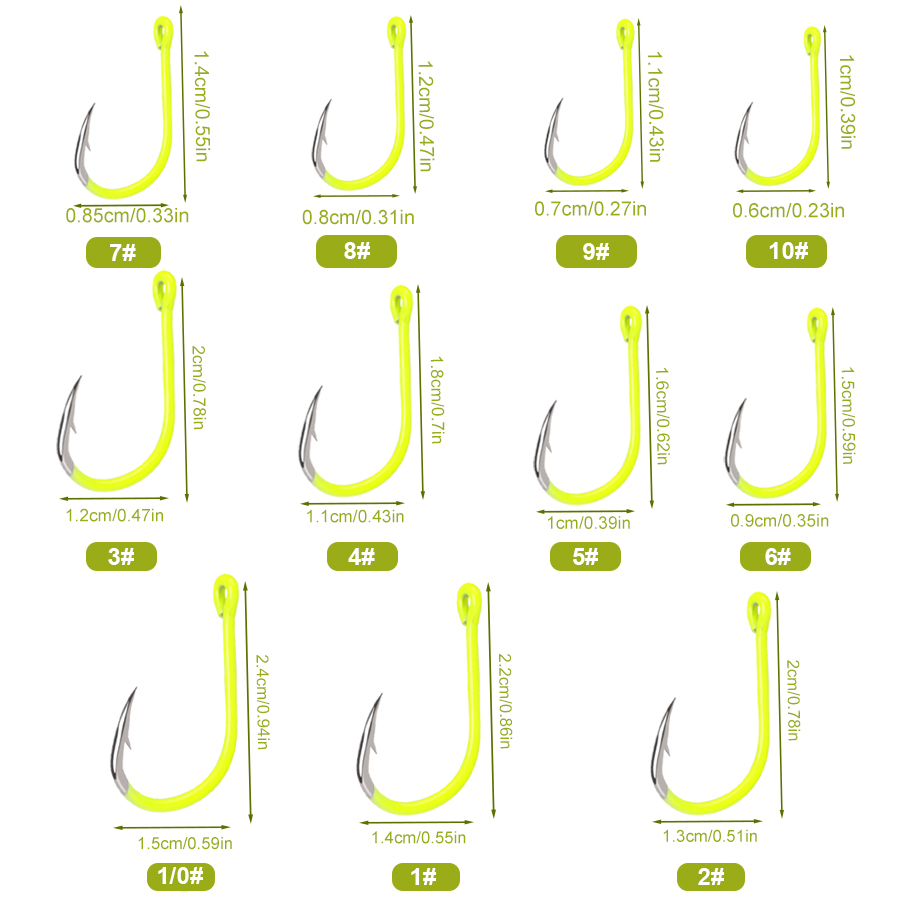 NGB 50 stuks 1/0 # -10 # Fluor - Fishing Hook Circle recensie en prijs